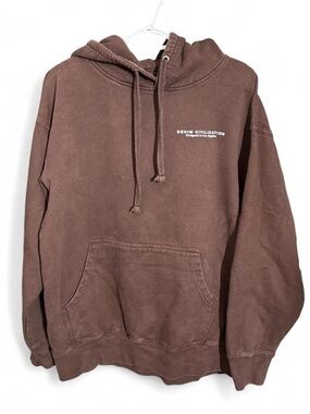 Denim Civilization Brown Vintage Wash Hoodie Size M